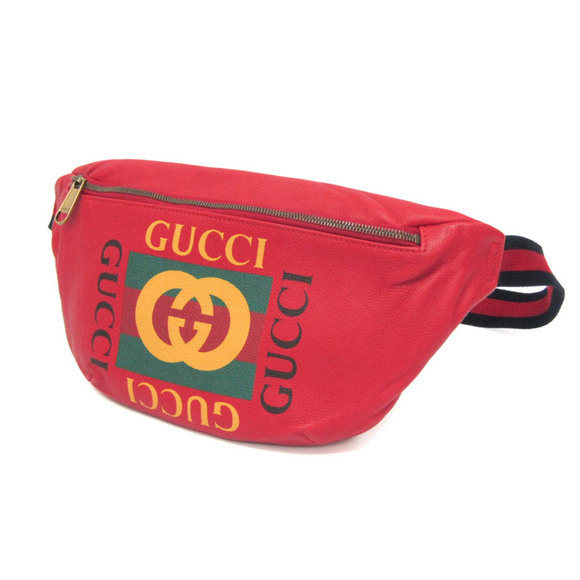 GUCCI Red Leather Fanny Pack - Picture 1 of 10